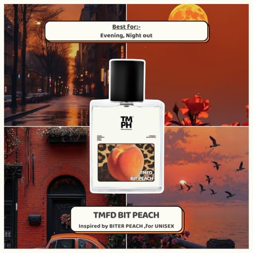 Image of TMPerfumehouseTmfd bIT peach EDP for Men & Women | Fruity, Gourmand & Long Lasting Perfume Spray | Woody, Warmspicy & Fruity Fragrance | Luxury Gift for Him & Her | TMPH | 50ml