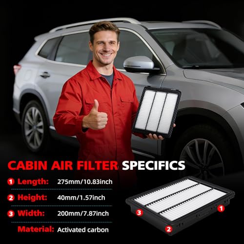 Image of Engine Air Filter Compatible with Hyundai & & Kia Models - Tucson 2016-2021, Sportage 2017-2022 - 1.6L 2.0L 2.4L - Replace# CA12065, AF5260, A90088