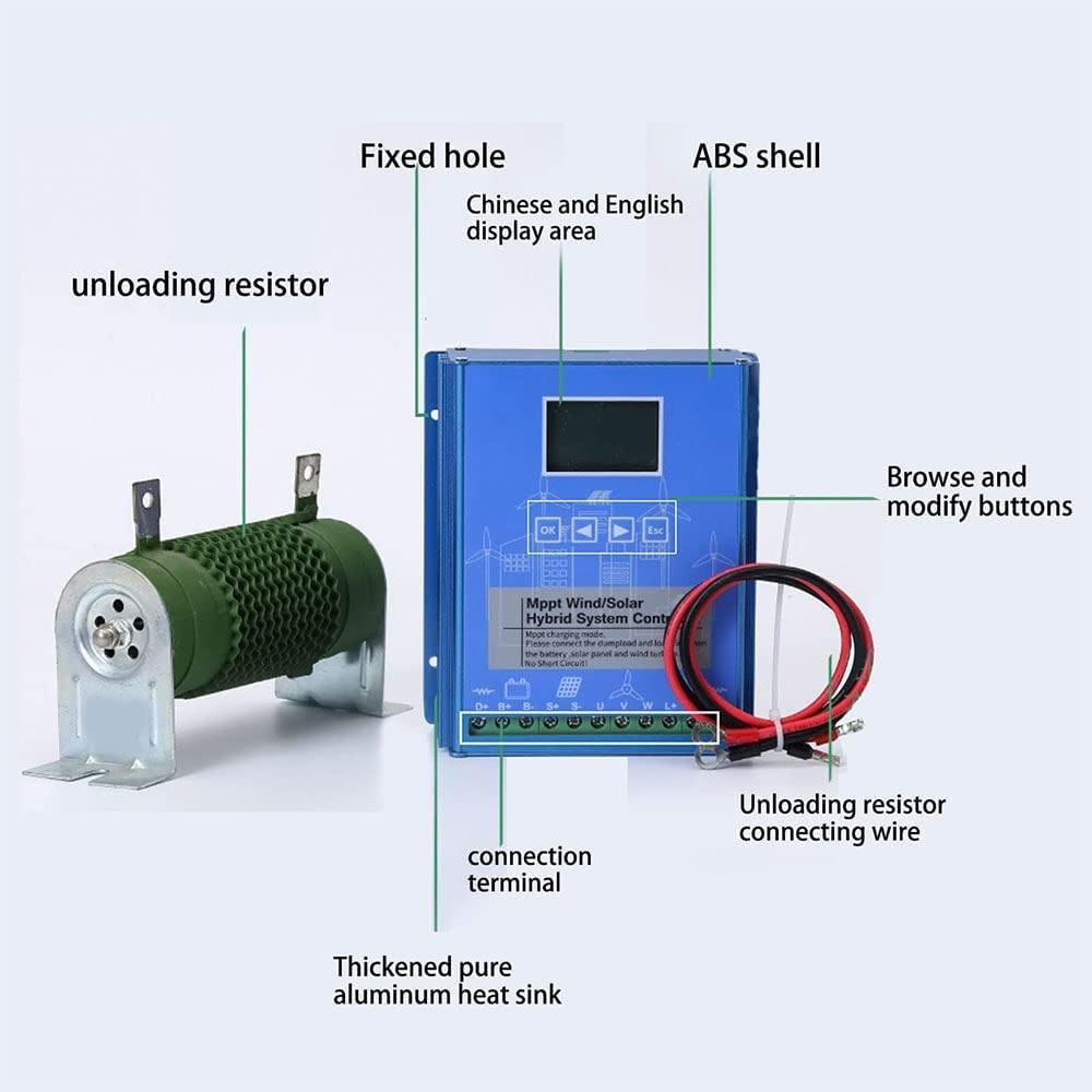 Solarladeregler 3000W-10000W, Wind Solar Hybrid Booster mit LCD-Display, 12V/24V und 48V Kompatibilität für effizientes Energiemanagement