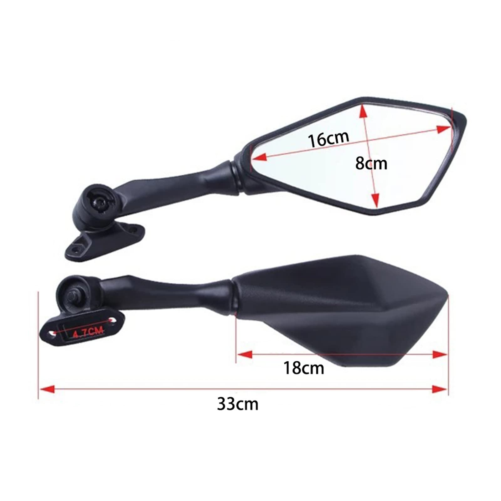 Rétroviseurs Moto Guidon Rétroviseurs Pliables Et Réglables pour Moto, Rétroviseur Vélo Sport pour Ninja125 250 300 400 650 1000 H2 pour H2R pour ZX6R Miroirs Guidon Moto
