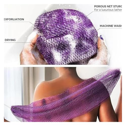 Esponja de red de baño larga con diseño resistente para piel suave 6