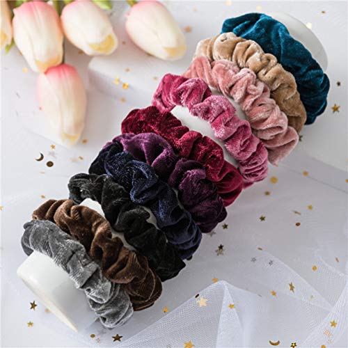 Kingmas E-TS9074-77 10 Pcs Hair Ties Velvet Scrunchies thumb #7
