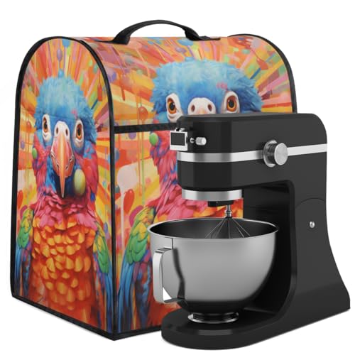Coffee Maker Cover Cute Parrot Kitchen Appliance Covers Small Appliance Covers Blender Cover Juicer Cover Dust Covers for Kitchen Appliances with Top Handle and Pockets,Washable,B550
