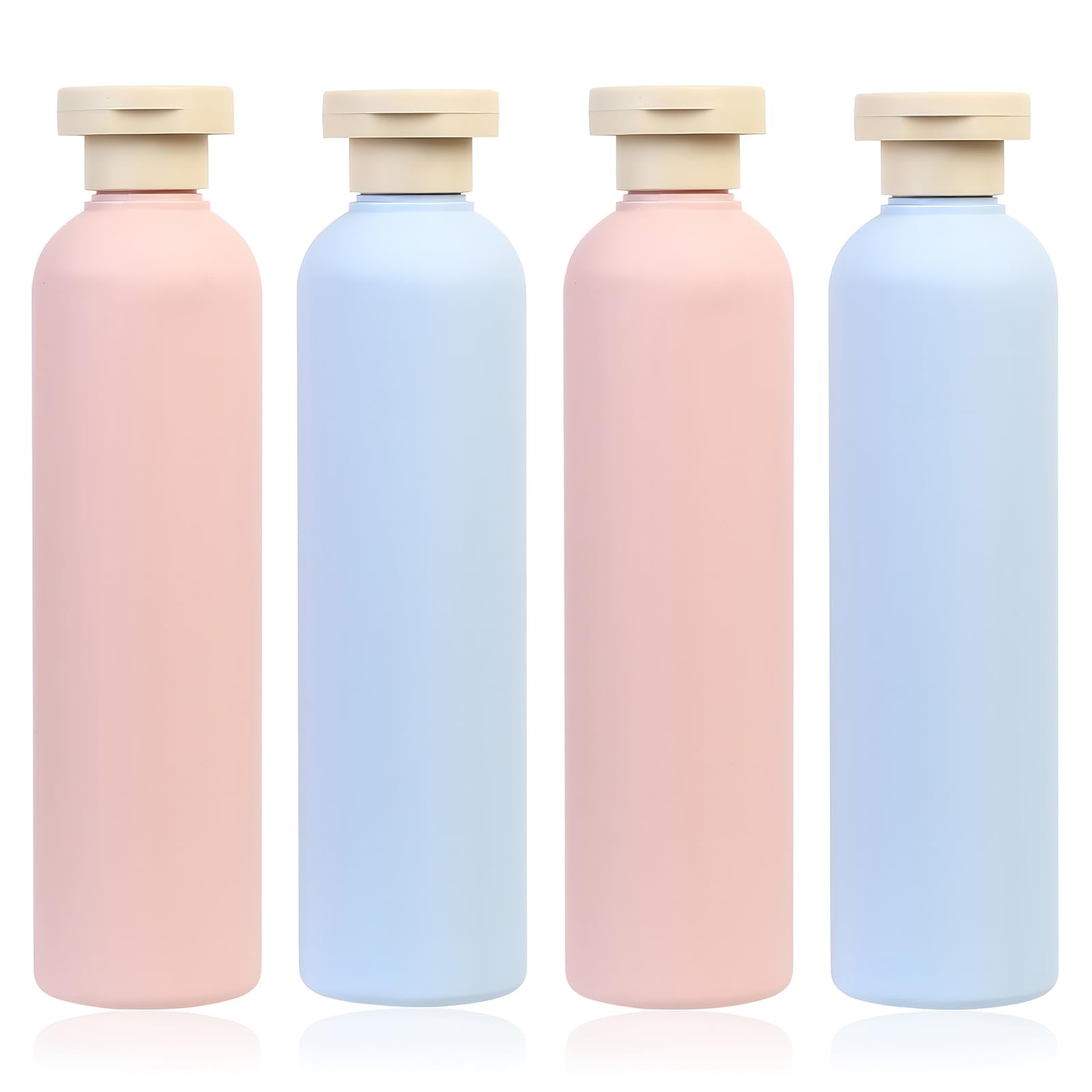 LiYiJiKeJi 4 Pcs 260ml Travel Bottles for Toiletries with Flip Caps Portable Leak Proof Plastic Refillable Squeeze Travel Containers for Toiletries Shampoo and Conditioner Cosmetic(Blue