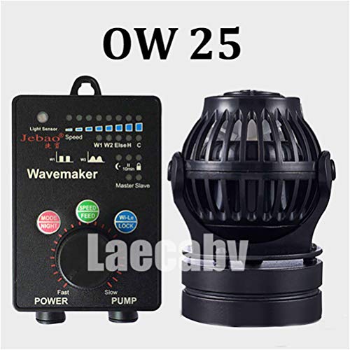 Laecabv JEBAO OW Bomba de Agua Acuario, Bomba de Cilindro Coral Onda de aquário marinho fazer con Controlador inalámbrico y Base magnética (OW-25)