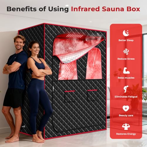Morfone Portable Steam Sauna 2 Person Red Light Therapy, Full Body for Home - Image 5
