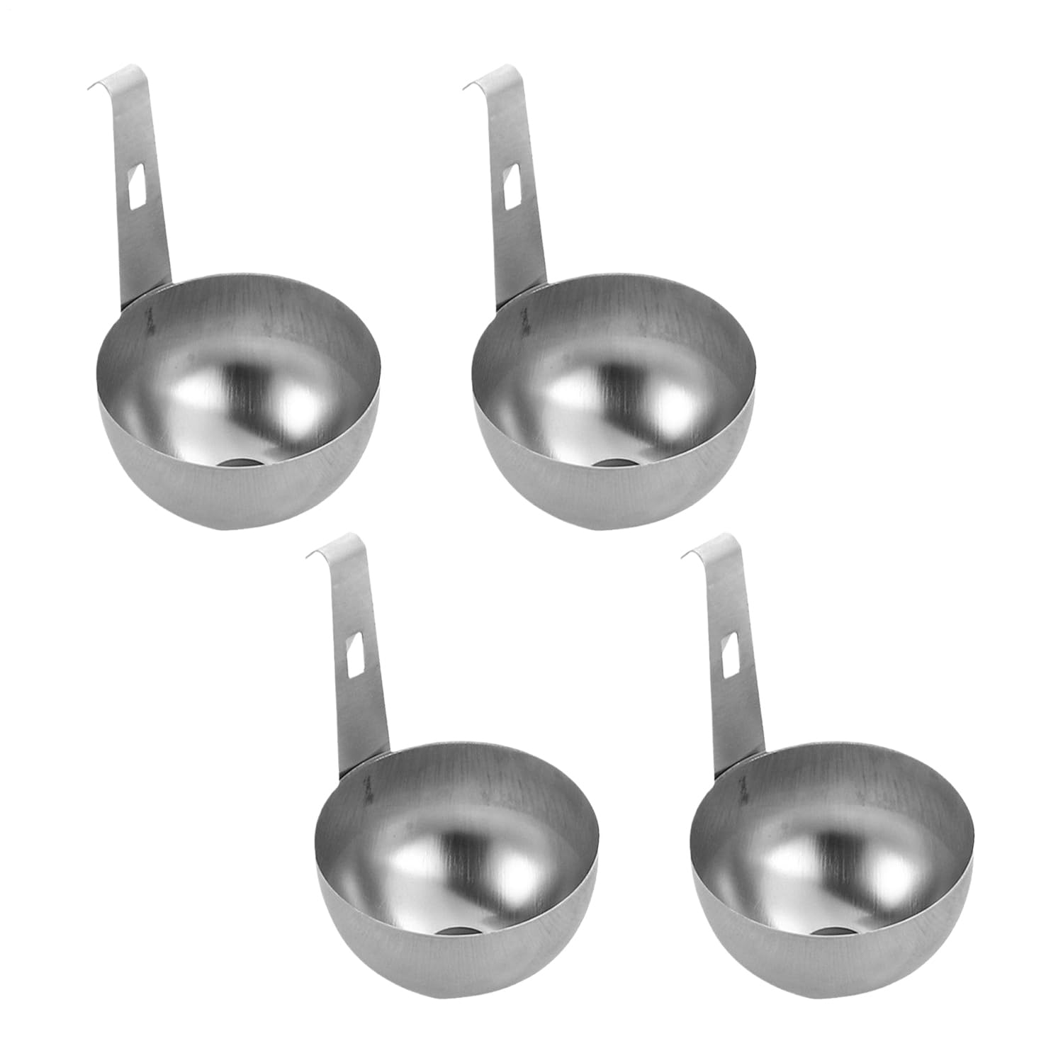 4 Pieces Stainless Steel Egg Poacher Cups, Suspended Metal Poaching Tray, Circular Nonstick Steamer Cups For Kitchen Cooking, Picnic, Breakfast, Household