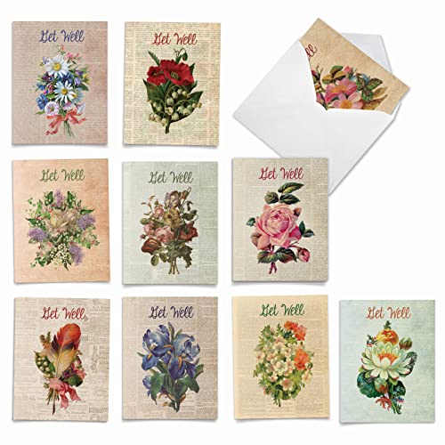 Cartes de vœux bon rétablissement humour Fleur Press lot de 10