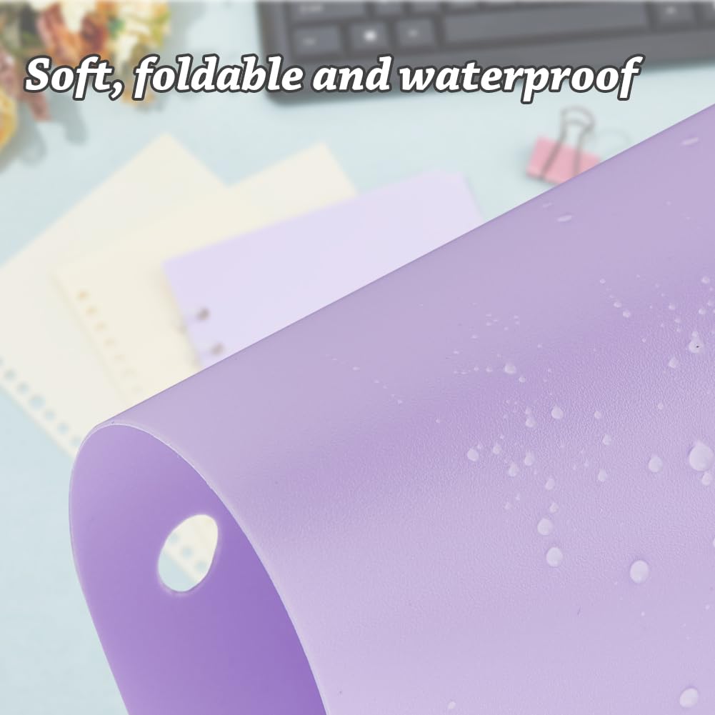 SUPERFINDINGS 2 Sets 12 Sheets A5 Index Binder Dividers Purple Plastic Binder Dividers 6 Ring Binder Dividers Binder Dividers Pages with 6-Tabs Ring Index Page for Journal - Image 4