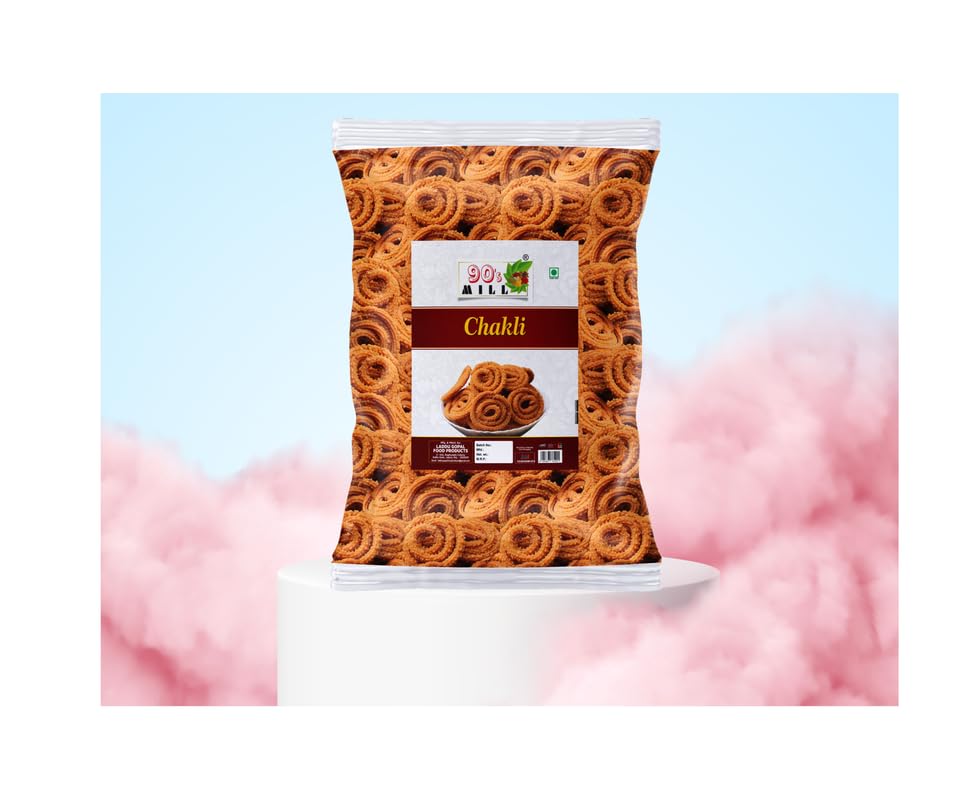 90's MILL Andheri Bhajni Chakli Murukku Namken | Chakli Chakoli Delicious Namkeen & Snacks | Vegan Namkin | No Artificial Preservatives | Ready to Eat Snacks Murukku | Namkeen Snacks-420g*2Pack 2