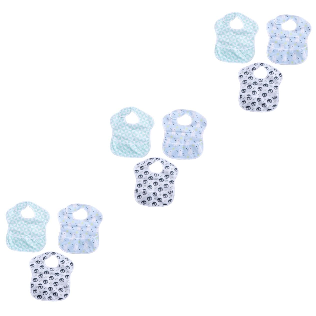 ifundom 9piezas Bib Diseño De y Pingüino Paquete De Baberos Detachables Para Comidas Infantiles Accesorios De Alimentación