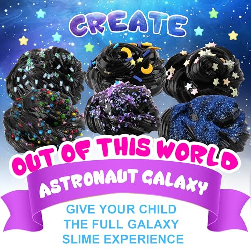 Astronaut Galaxy Slime für Kinder, Schleim Set with Slime Clay, Glow in The Dark Slime Kit für Mädchen & Jungen von 8–12 Jahren, Sensory Spielzeug Schleimpartygeschenk zum Geburtstag Ostern Halloween