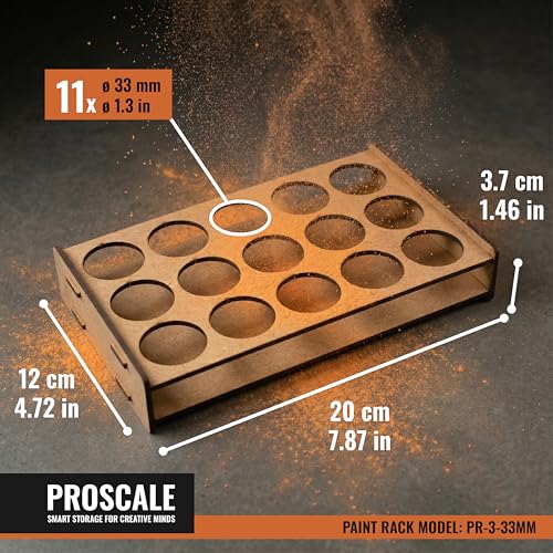 Image of PROSCALE Mini Paint Holder for Miniatures & Modeling, Compact Project Paint Organizer Tray for 33mm Pots, Portable Tabletop Paint Rack, Compatible with Citadel (33mm)