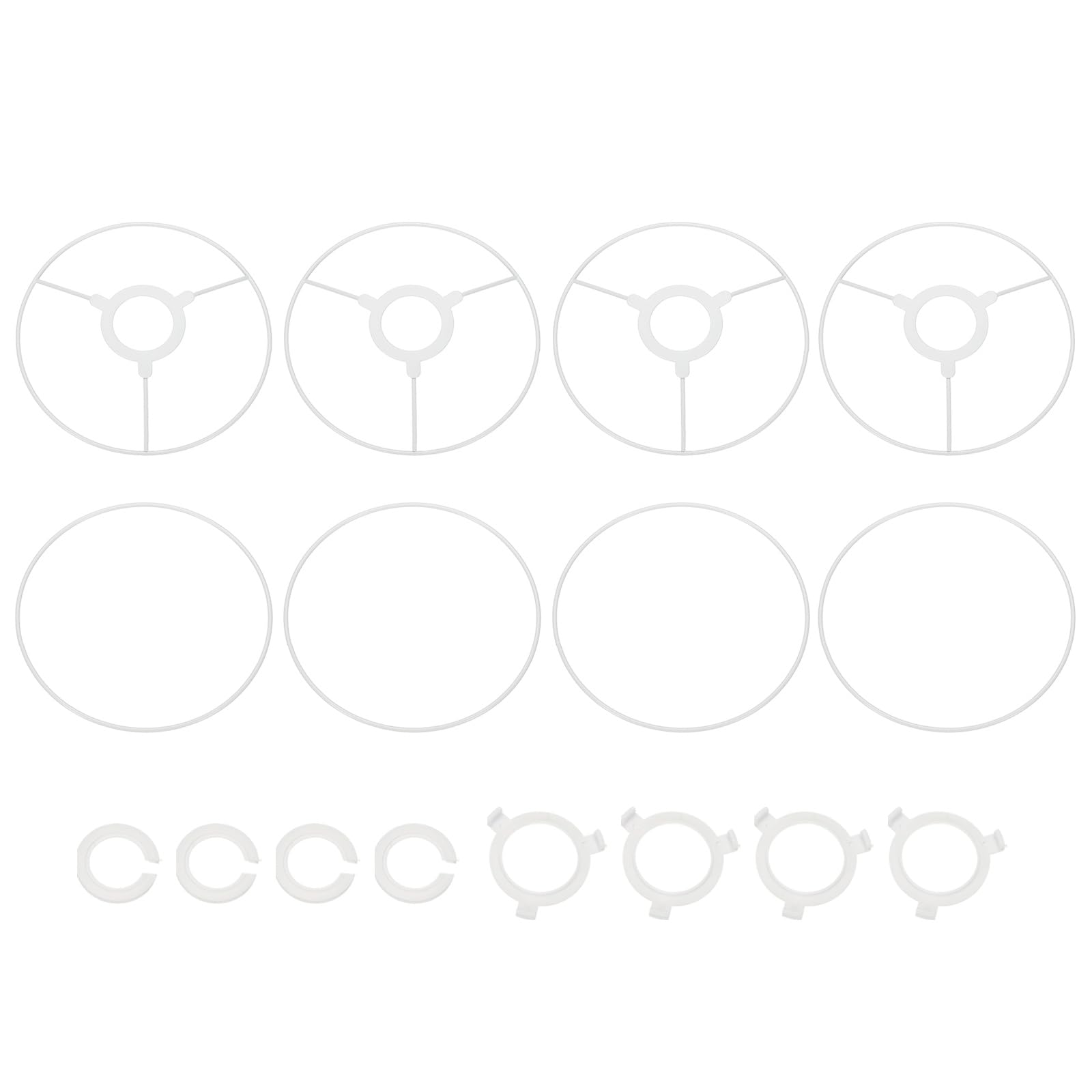 PATIKIL 7 Inch Lamp Shade Ring, 4 Set Lamp Shade Frame with E27 to E26 or E17 Adapter Lampshade Frame Wire for DIY Drum Lampshade Table Floor Lamp