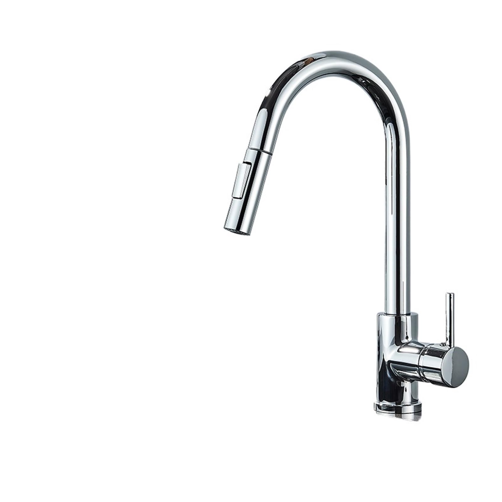 Grifo de cocina de oro pulido con caño alto giratorio y extraíble