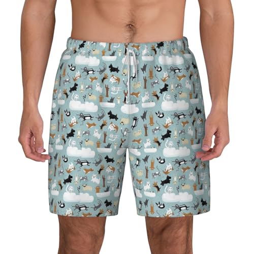 Short de bain respirant homme imprimé animaux tissu léger de plage
