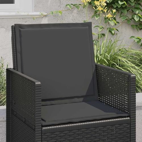 Coussin d'assise anthracite 47x45cm pour chaise de jardin en polyester résistant - 5