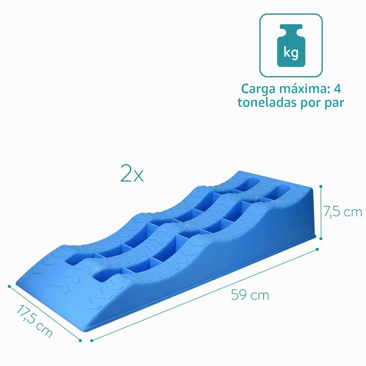Navaris Niveladoras para Caravana - Set de 2X cuña de nivelación para Ruedas de Furgoneta Camper caravanas Coche - Soporta máximo 4 toneladas