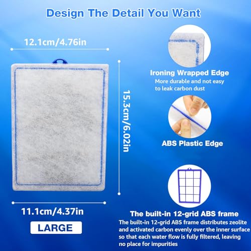 Image of 16 Count Assembled Large Filter Cartridges Compatible with Tetra Whisper Bio-Bag Filters 20i 40i IQ20 /30 /45 /60 PF20 /30 /40 /60, Large Replacement Filter Cartridges for Whisper Filters & Aquariums