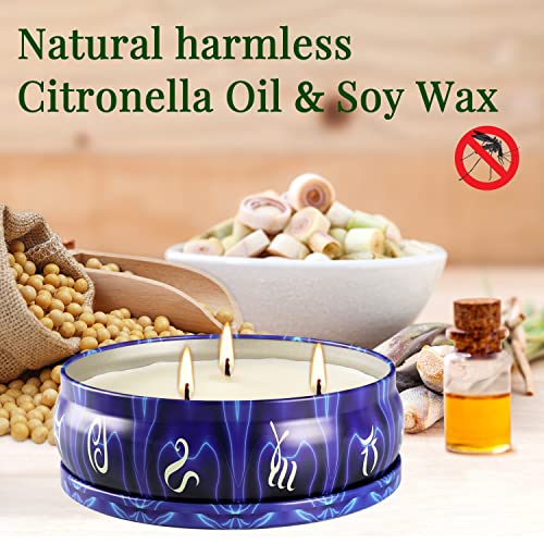Jheng Citronella Candles, 4 X 80Hrs Long Lasting 3 Wicks Scented Candles, Large 14.5 Oz Decorative Indoor & Outdoor Candles For #TOP5