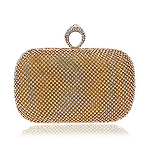Abendtasche Clutch-Tasche für Damen Luxusfrauen Kupplungskette Schulter Party Abendtaschen Hochzeit Handtaschen (Color : Gold, Size : S) Cover
