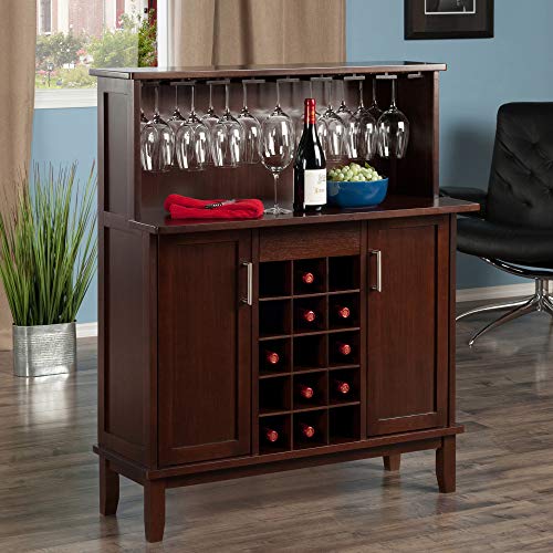 Winsome 40339 Beynac Bar Cappuccino Wine Cabinet thumb #1