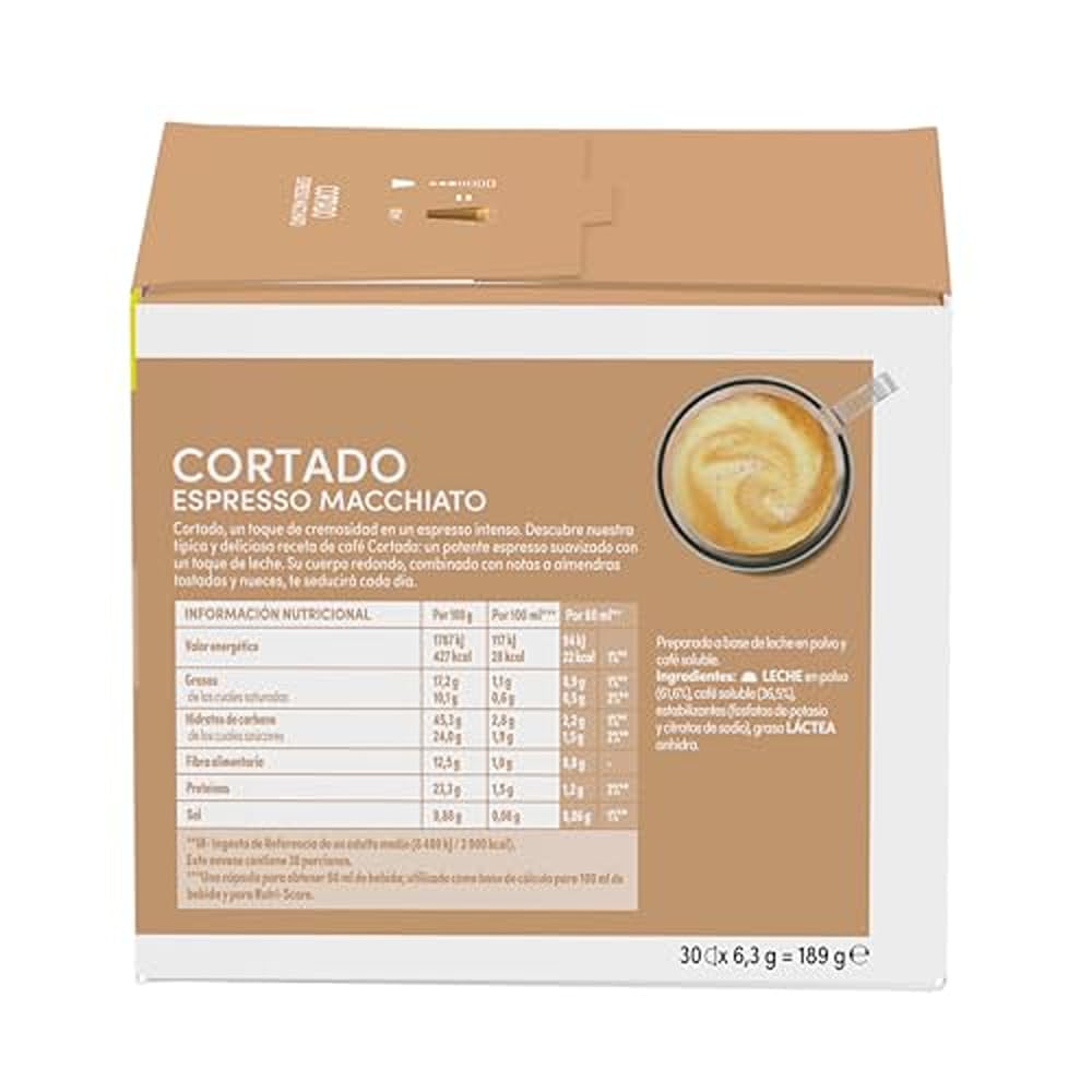 NESCAFÉ Dolce Gusto Cortado - Cápsulas de Café, 90 Cápsulas (3 x 30) - Notas a almendra tostada - Originales para cafeteras Dolce Gusto — view 2