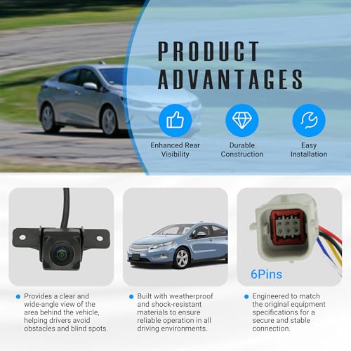 Image of NOVAPARTS 22883286 Rear View Backup Camera Compatible with 2013-2015 Chevy Malibu 2011-2015 Chevy Volt 2014-2016 Buick Lacrosse Parking Assist Replaces 20860481 22923842
