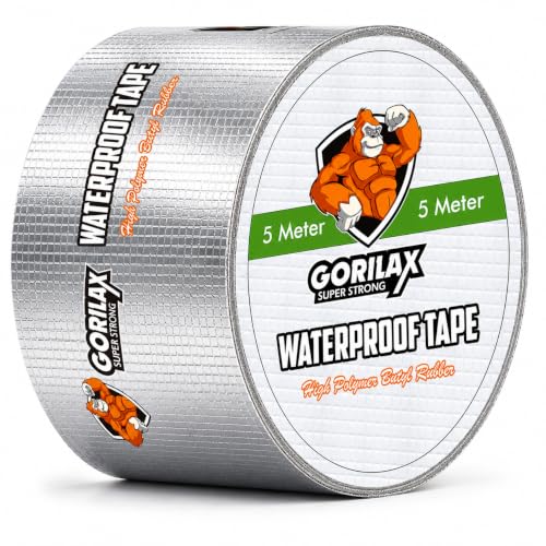 Image of Super Strong Adhesive Waterproof Repair Tape for Roof Leak, Pipe, Water Tank, Window Gap & Crack | Heavy Duty Aluminum Butyl Seal Tape, Permanent Leak Repair (10 CM x 5 Meter)