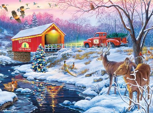 Rompecabezas Buffalo Games - Navidad en el Campo - 1000 piezas para adultos | Arte de Darrell Bush, Hecho en EE.UU., Cartón reciclado, Tamaño final 26,75 x 19,75 pulgadas, Incluye póster, Ideal para regalar y enmarcar miniatura 1