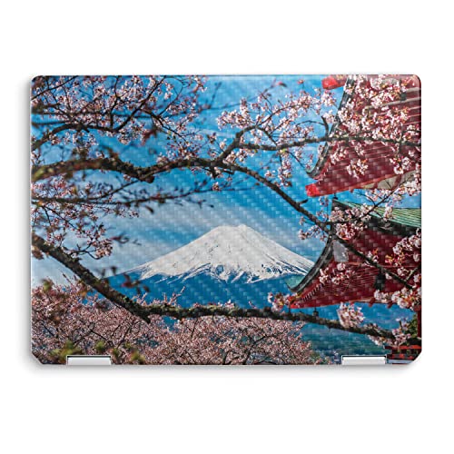 Image of MightySkins Carbon Fiber Skin Compatible with HP Spectre x360 14 inch (2022) Full Wrap Kit - Overlooking Fuji | Protective, Durable Textured Carbon Fiber Finish | Easy to Apply | Made in The USA