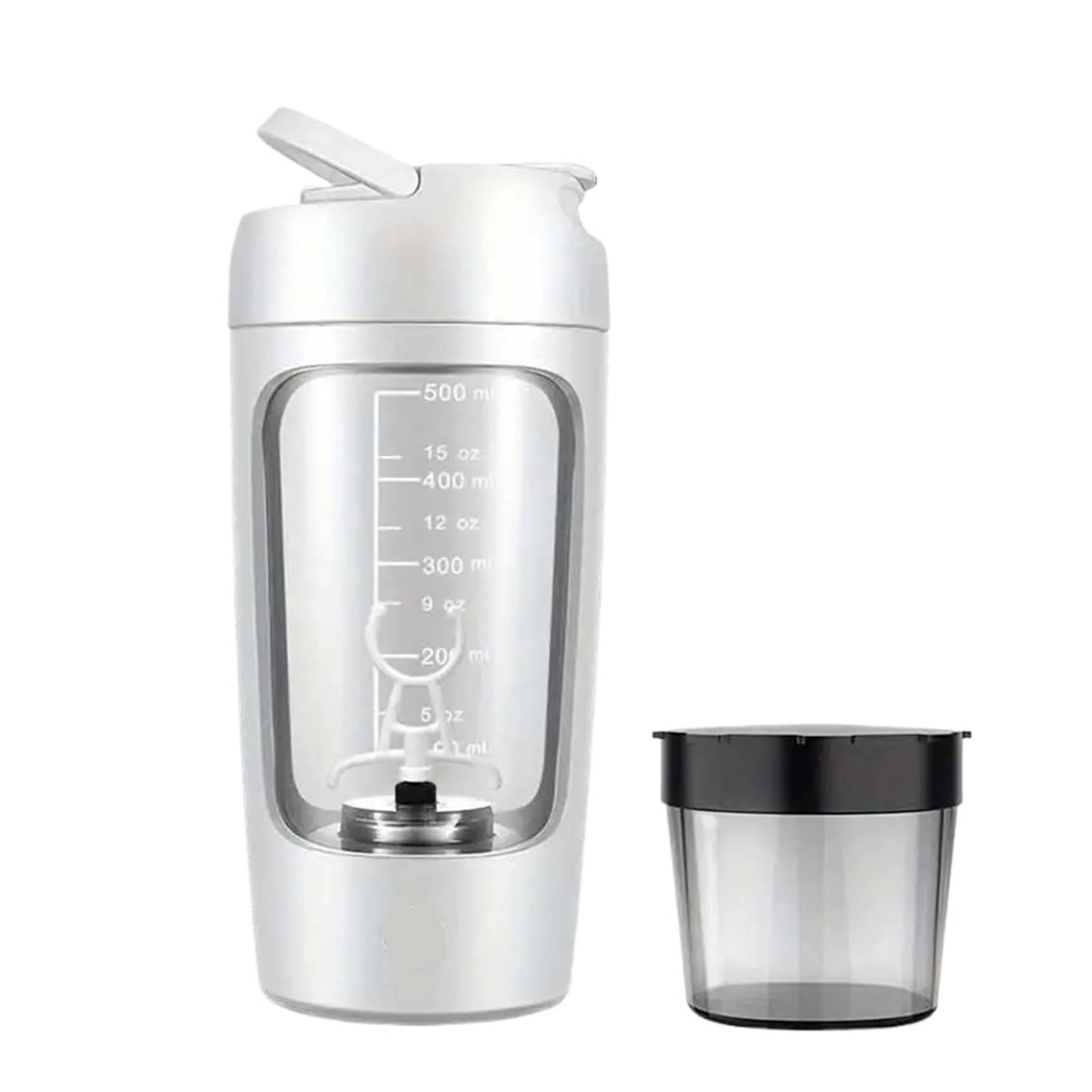 Compatible avec la tasse de mélange poudre protéines 500ML, mélangeur automatique bouteilles, lait et café, bouilloire for salle sport en plein air(Black)