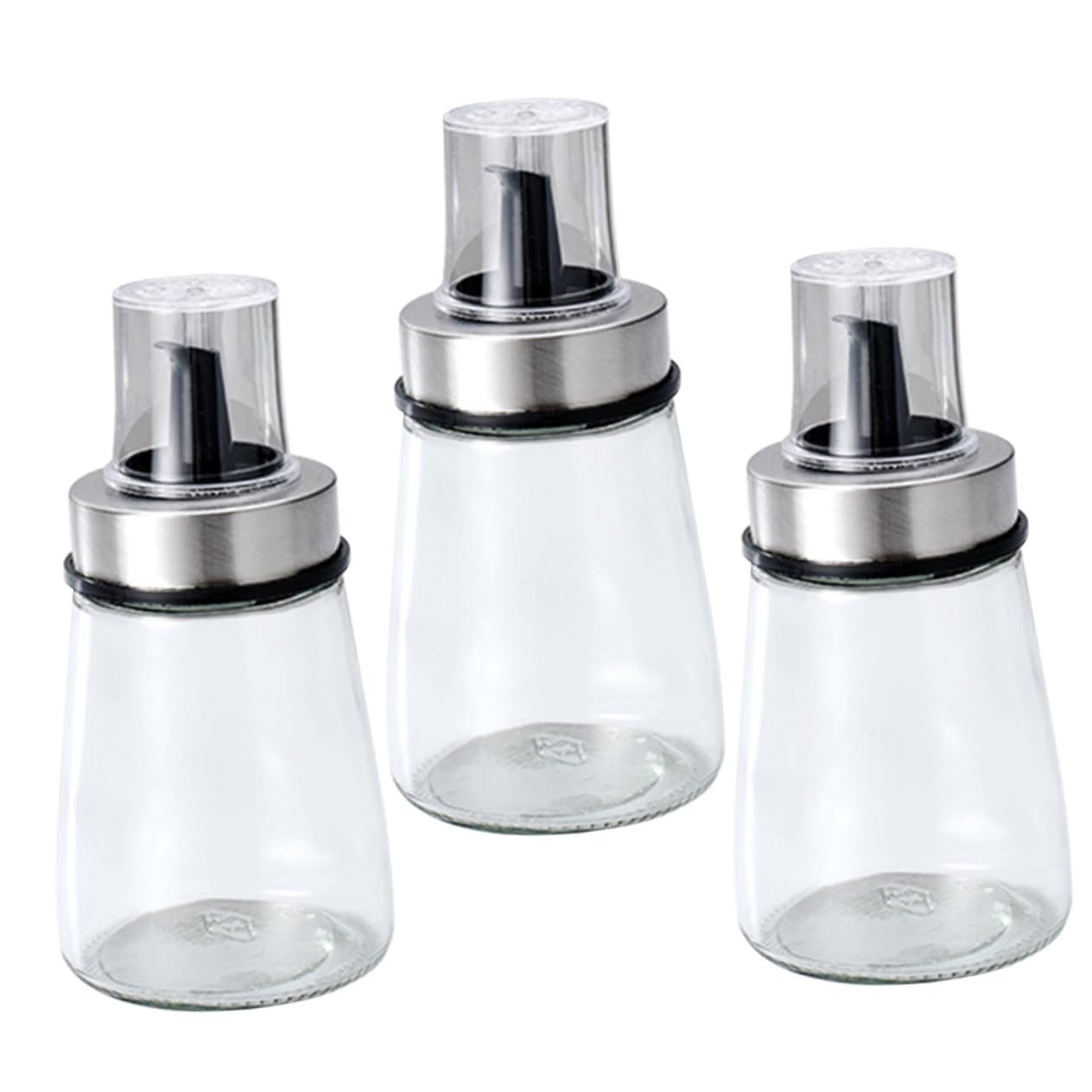 LABRIMP 3piezas Botella De Condimento Botella Transparente De Vidrio Para Aceite y Vinagre Dispensador De Salsa De Soja Para Cocina