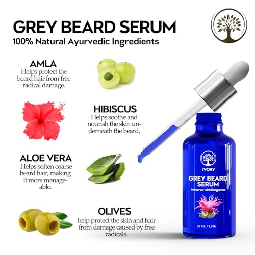Image of Grey Beard Serum (55 mL) - Helps Restore Natural Black Beard Color & Reduces Greying | 100% Natural Serum for All Beard Types