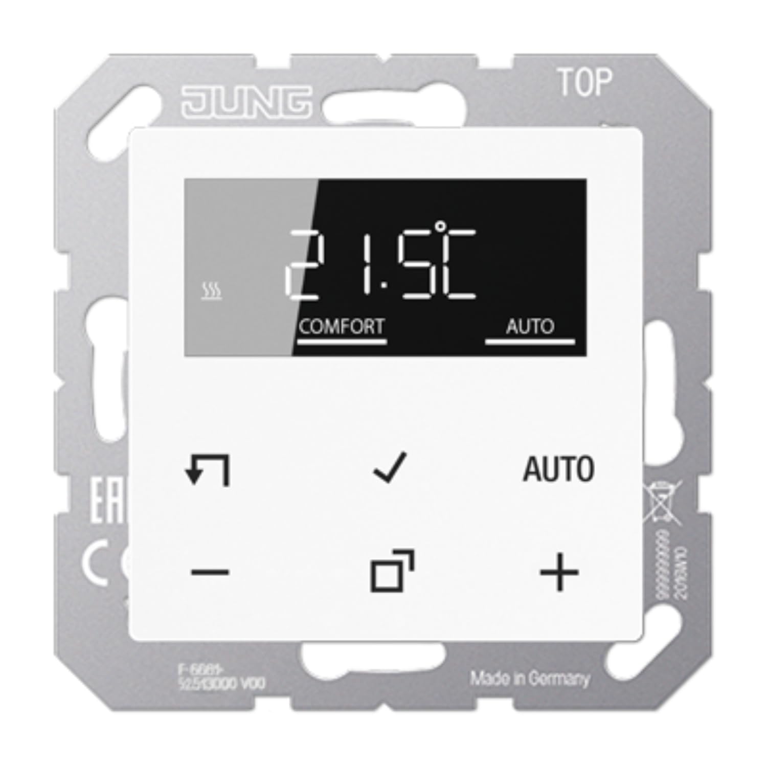 JUNG TRDA1790WW Temperaturregler mit Display Standard Alpinweiß Serie A