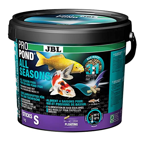 JBL Nourriture standard pour Koïs, Bâtonnets Alimentaires Flottants, Nourriture de saison, ProPond All Seasons, Taille: S, 1,0 kg