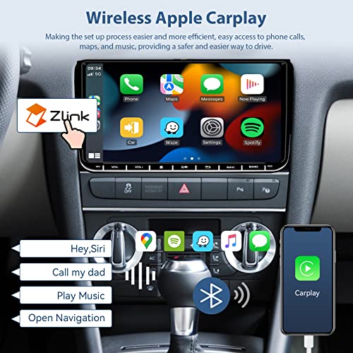 Android Car Stereo Radio With Wireless Apple Carplay Android Auto For Vw Passat Jetta Golf Seat, Podofo 9" Touchscreen Car Audio System With Bluetooth Gps Navigation Wifi Swc Usb Backup Camera #TOP2