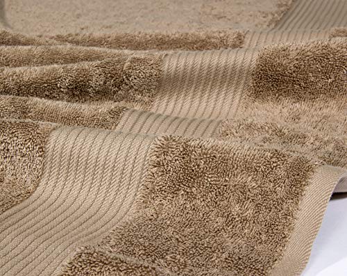 Image of Bumble Towels Bliss Luxury Combed Cotton Bath Towel - 34 inch x 56 inch Extra Large Bath Sheet - 650 GSM - Soft, Absorbent (Mocha, 4 Pack)
