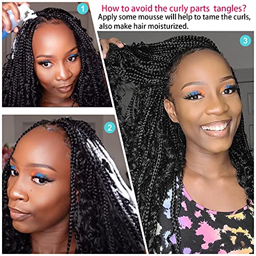 12Inch Goddess Box Braids Crochet Hair Bob Goddess Box Braids Curly Ends Crochet Box Braids Pre-Looped Synthetic Crochet Hair Extensions 16Strands/Pack (12Inch(Pack Of 8), Tbug) #TOP4