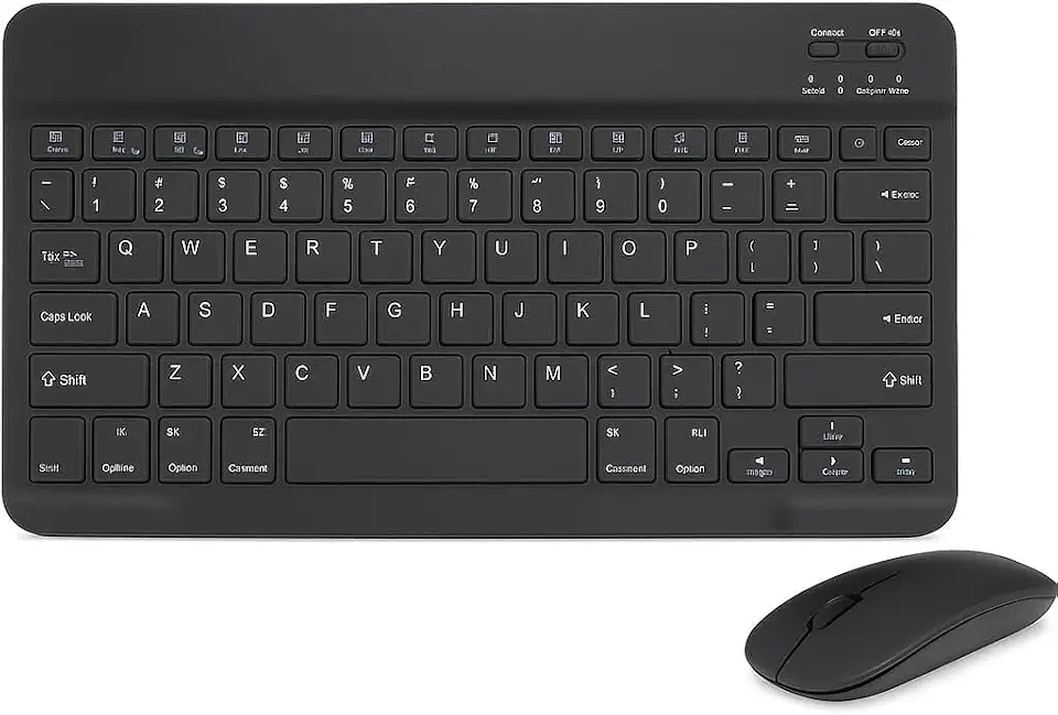 Kit Teclado e Mouse Bluetooth Ultrafino Sem Fio, Portátil e Recarregável E Compatível com Tablets Android, Celular, Smartphone, iPhone, iPad mini Premium