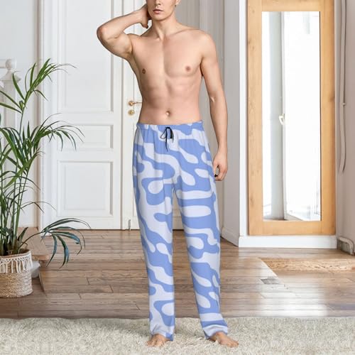 Light Blue Camouflage Mens Pj Pants,Soft Men Lounge Pants,Mens Pajama Pants Bottoms,Sleep Pants For Men2