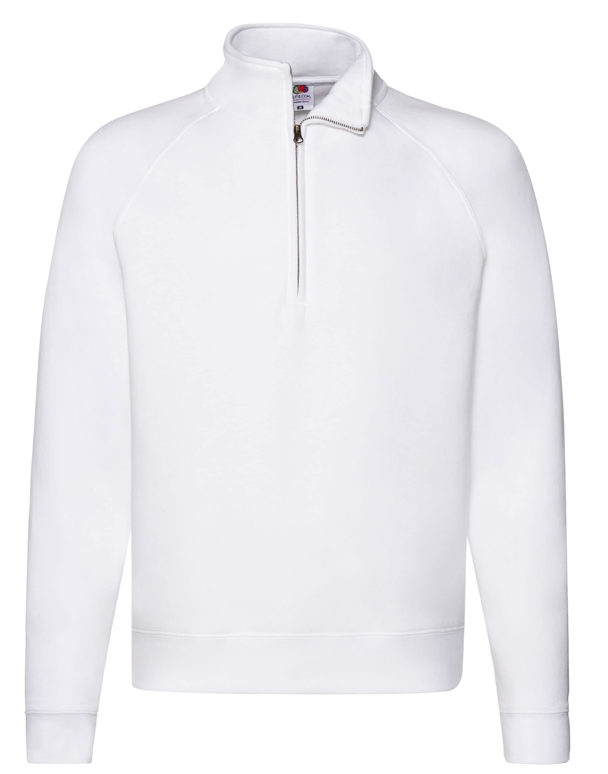 Fruit Of The Loom 62032 Premium Zip Neck Sweatshirt - White - XL