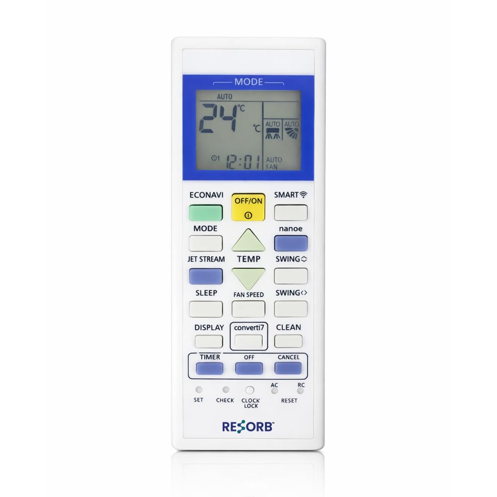 RESORB AC Remote Compatible with Panasonic Smart Inverter AC | WiFi nanoe econavi | White (Match Old Remote) RE 314
