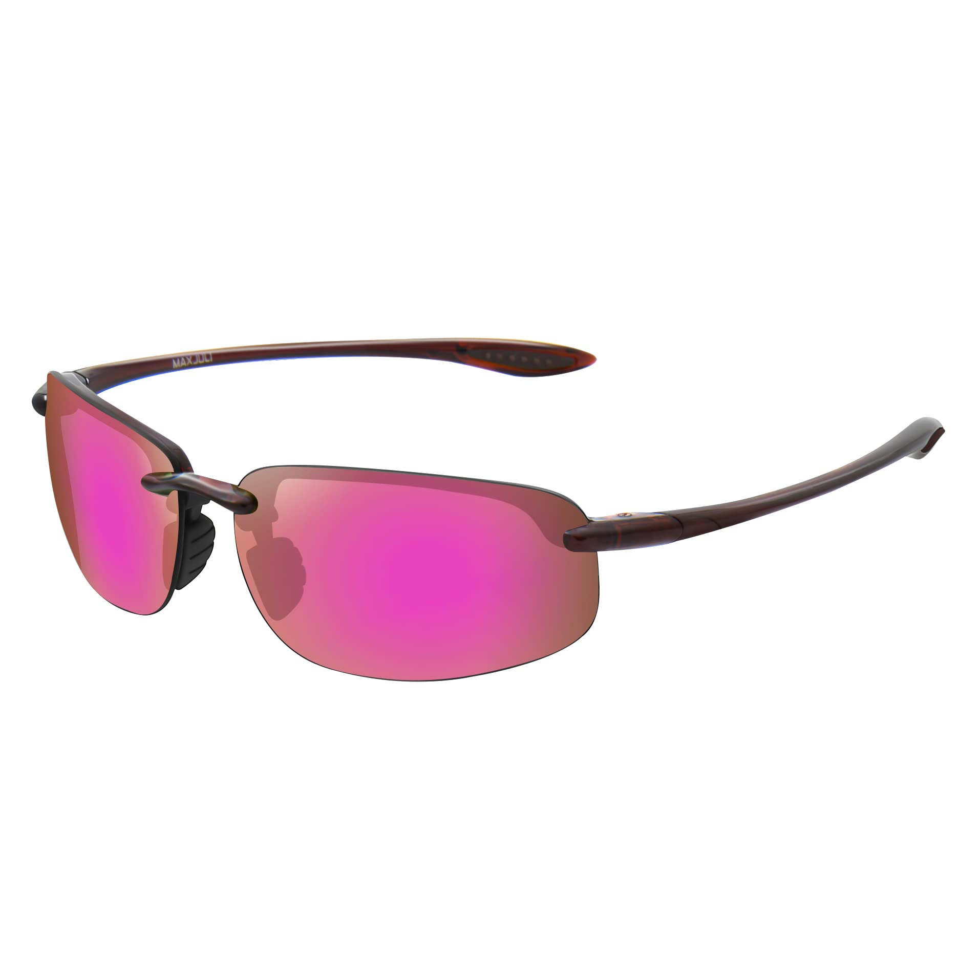 JULI Sports Sunglasses for Men Women Tr90 Rimless Frame for Running Fishing Baseball Driving MJ8001