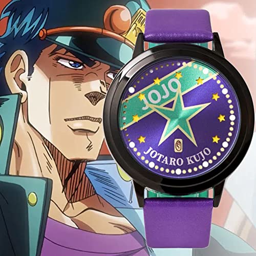 yayou ジョジョの奇妙な冒険 空条承太郎 腕時計 クォーツ時計 かわいい 丸型 時計 カレンダー 日付 人気 おしゃれ 防水 通勤 誕生日 クリスマス ギフト プレゼント アニメ 萌えグッズ