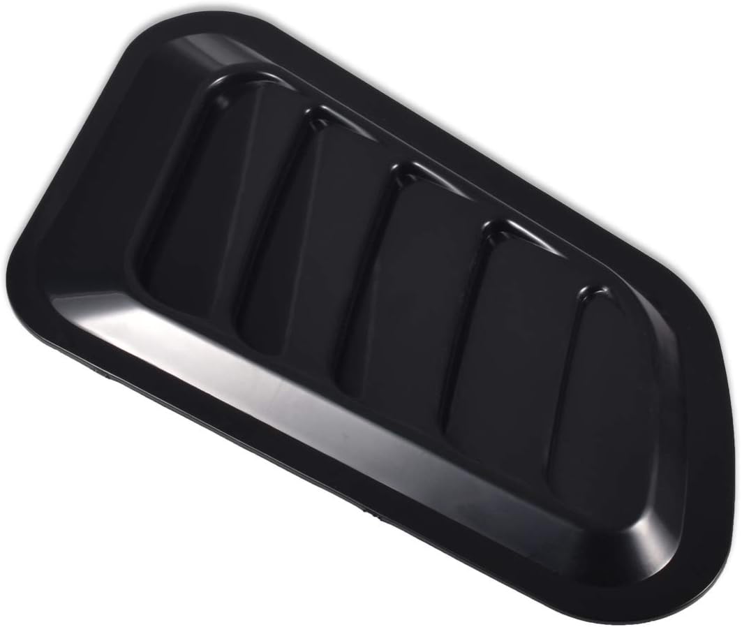 TUINCYN Universal Car Vent Decorative Air Flow Cover Intake Scoop Turbo Bonnet Hood Scoops 1 Pair (Black)