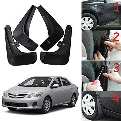 Image of Oshotto (O.E.M Fitting Cup Type) Mud Flap /Splash Guard Compatible with Toyota Corolla ALTIS 2014,2015,2016,2017,2018,2019,2020 (T-III) (Set of 4)