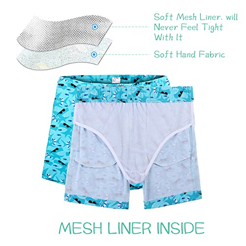Image of Biwisy Boys Swim Trunks Quick Dry Swim Shorts Little Boys Lining Swimwear Bathing Suits with Pockets