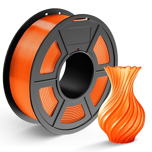 Image of TECBEARS PLA 3D Printer Filament, PLA Filament 1.75mm, Neatly Wound 3D Printing Filament, Dimensional Accuracy + /- 0.02 mm, 1Kg Spool(2.2 lbs), Fits for Most FDM 3D Printers, PLA Transparent Orange