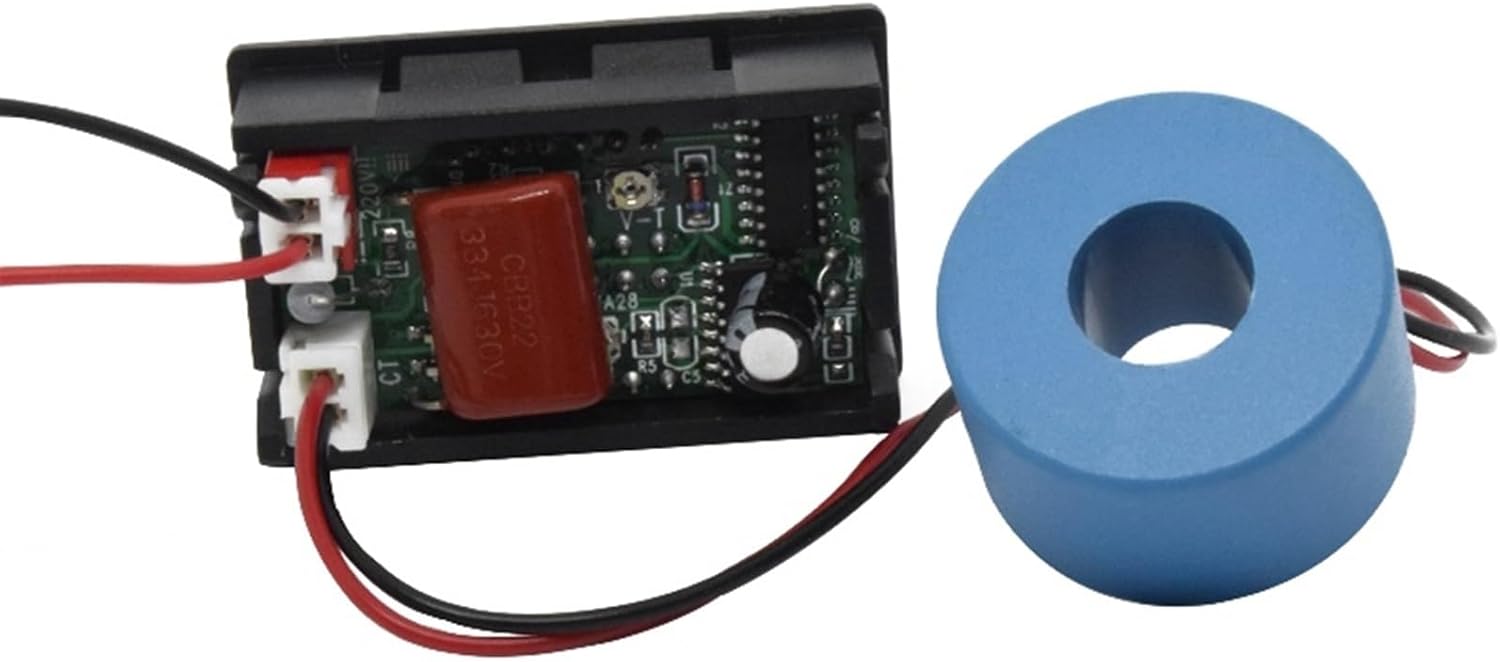 YANHAO Digital LCD Voltmeter Ammeter AC 60-500V 10A 50A 220V Voltage Current Meter Tester Detector Current Transformer 1Pcs (Color : AC 0.00-9.99A)